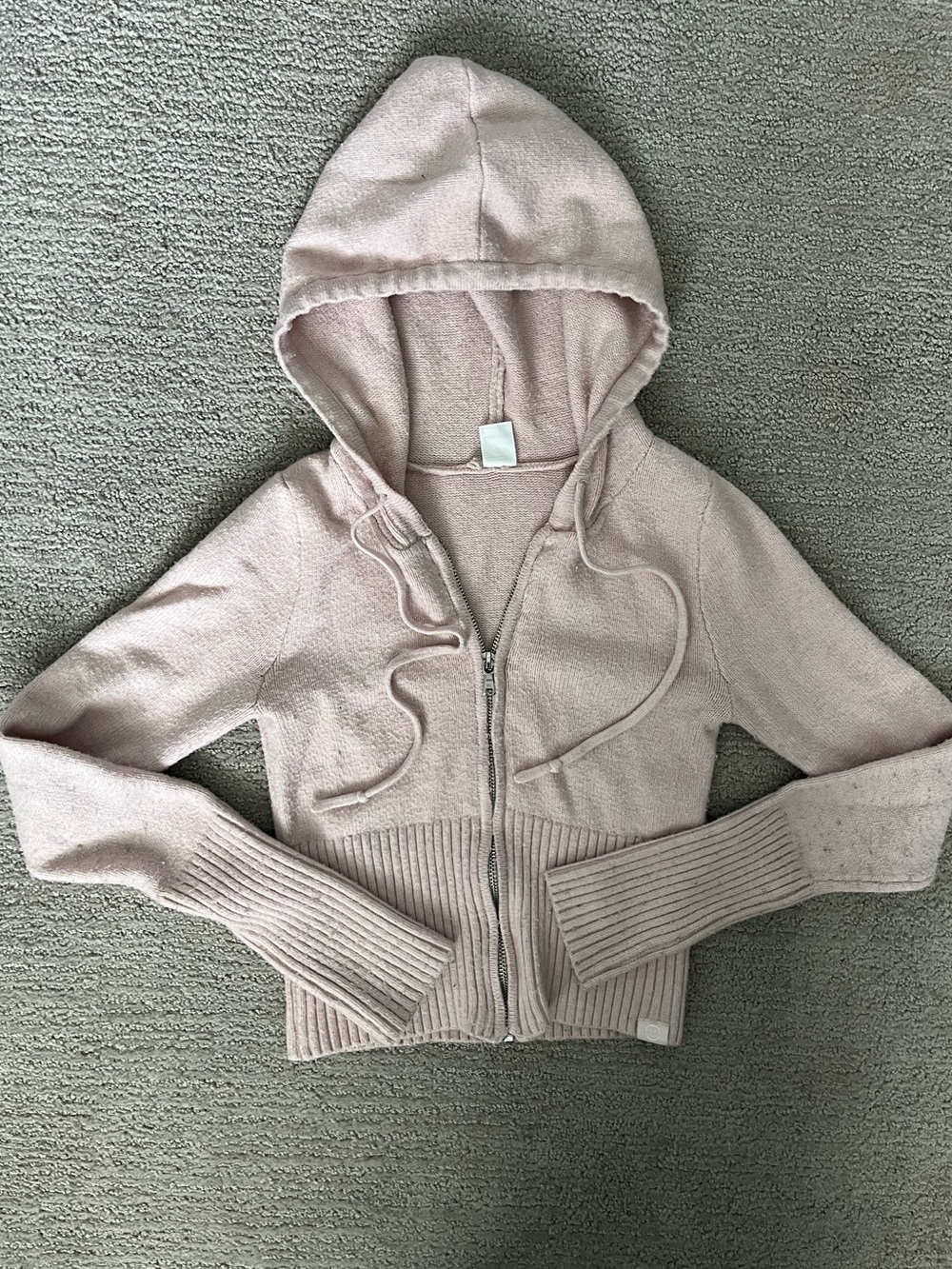 Adorable pale pink zip up sweater hoodie